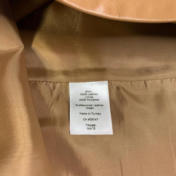 Talbots Tan Leather A-Line Skirt – Classic Petite Real-Leather Style - Picture 7 of 7